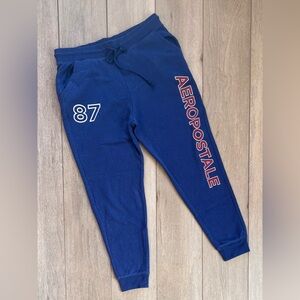 Aeropostale Navy Joggers with Red Logo